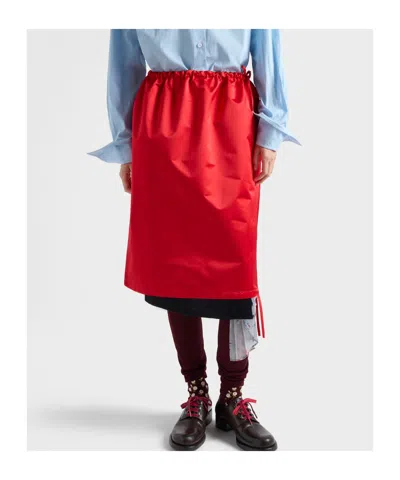 Prada A-line Skirt In Red