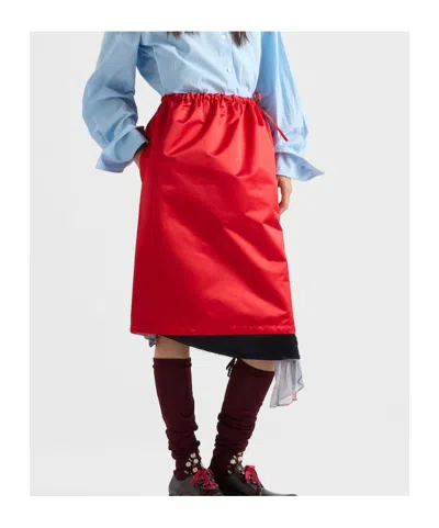 Prada A-line Skirt In Red