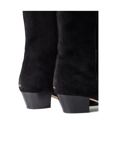 Aeyde Solid Suede Knee Boots In Black