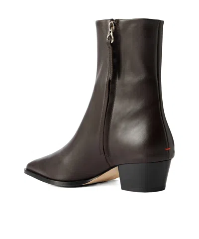 Aeyde Brown Baba Pointed Cowboy Boots In Black