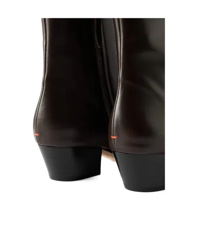 Aeyde Brown Baba Pointed Cowboy Boots In Black