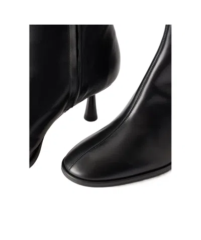 Aeyde Solid Leather Ankle Boots In Black