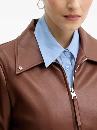 Silvian Heach Eldar Zip-up Bomber Jacket In Brown