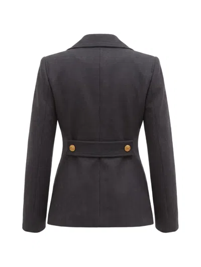 Dolce & Gabbana Double-breasted Wool Jacket In Gray