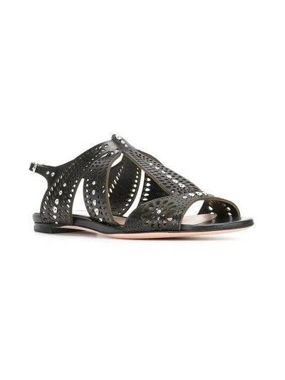 Shop Alexander Mcqueen Laser-cut Sandals In 1081