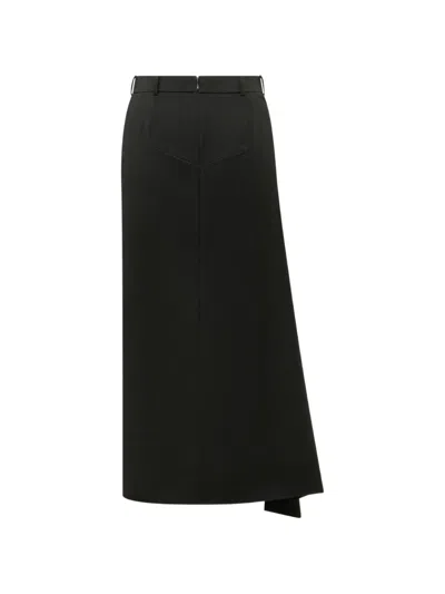 Givenchy Wool Asymmetric Maxi Skirt In Black