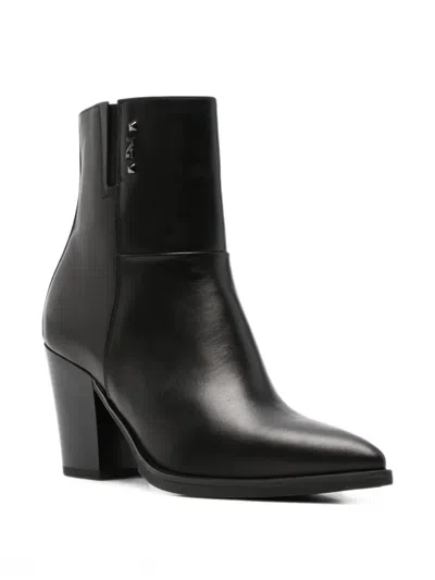 Nero Giardini Stud-embellished Pointed-toe Ankle Boots In Black