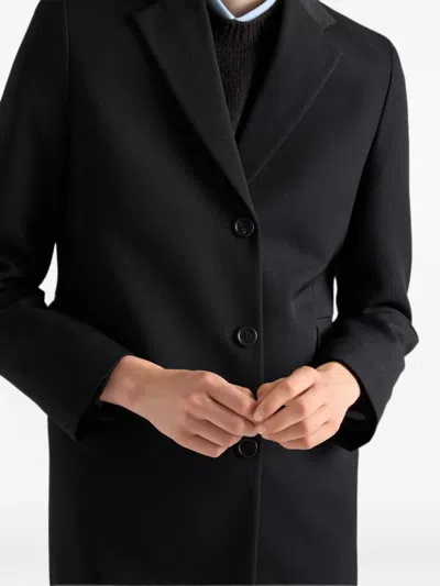 Prada Single-breasted Gabardine Jacket In Black