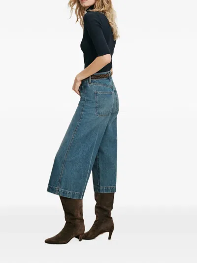 Veronica Beard Marlowe Patch-pocket Cropped Jeans In Blue