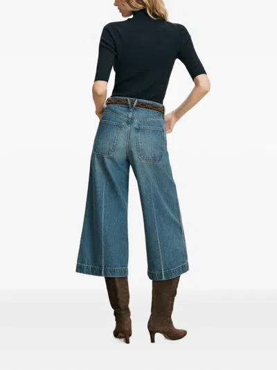 Veronica Beard Marlowe Patch-pocket Cropped Jeans In Blue