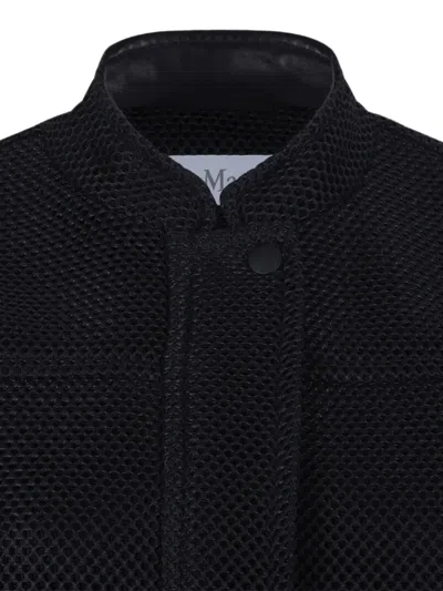 Max Mara Mesh-knit Bomber Jacket In Black