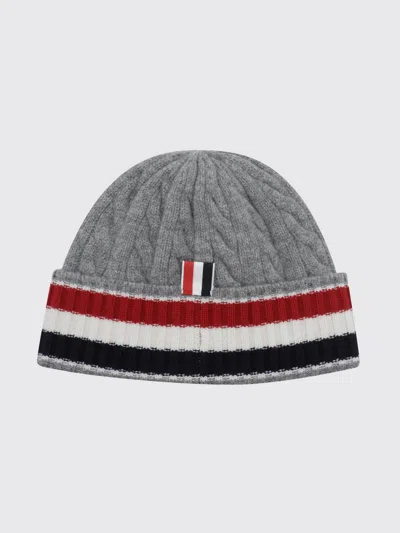 Thom Browne Light Grey Cable-knit Beanie In Multi