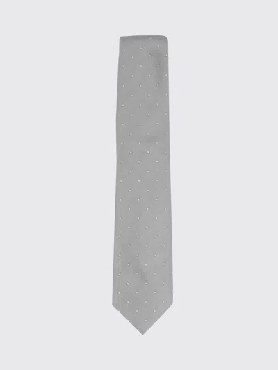 Tom Ford Polka Dot Silk Tie With A 7.5 Cm Width In Gray