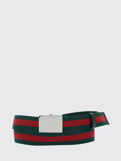 Gucci Web Ribbon Belt With Rectangular Buckle In Multi