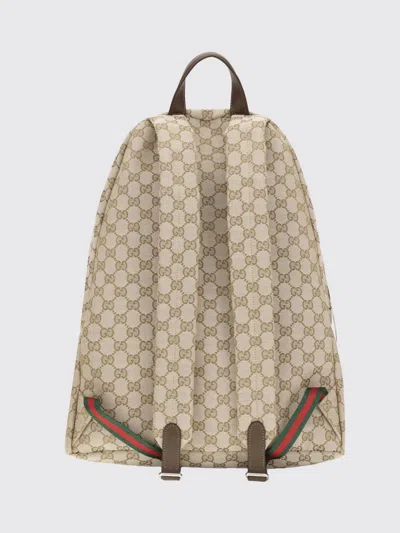 Gucci Beige Polyester Backpack In Blue