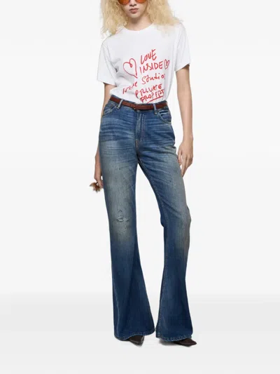 Acne Studios Graphic T-shirt In White