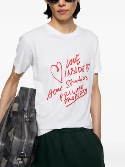 Acne Studios Graphic T-shirt In White