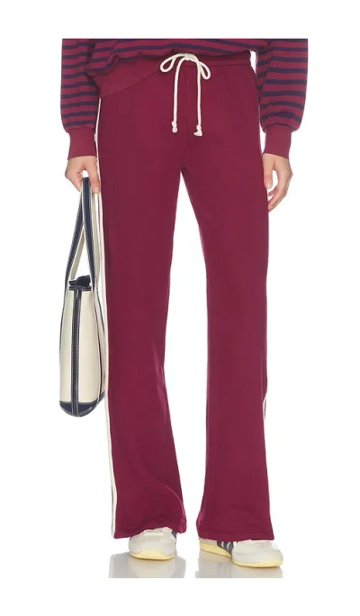 Daydreamer Solid Track Pant In Burgundy