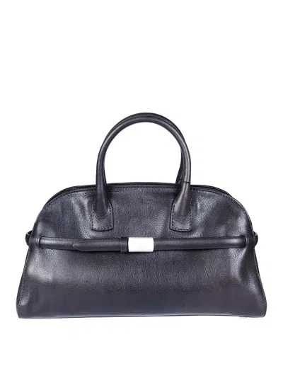 Orciani Elongated Smooth Leather Handbag In Blue