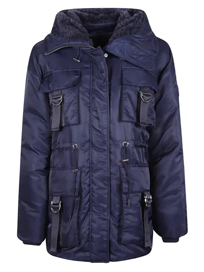 Pinko Passito Short Polyamide Padded Jacket In Blue