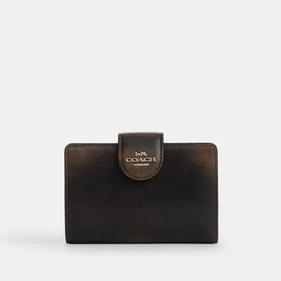 Coach Outlet Medium Corner Zip Wallet In Loved Leather In Pattern