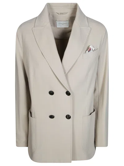 Circolo Double-breasted Tailored Jacket In Gray