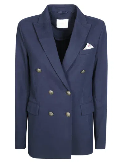 Circolo Slim-fit Double-breasted Jacket In Blue