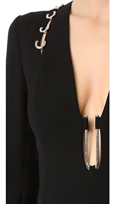 Shop Mugler Long Sleeve Gown In Black