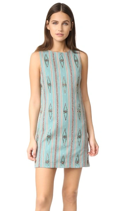 Shop Alice And Olivia Clyde Embellished Shift Dress In Multi