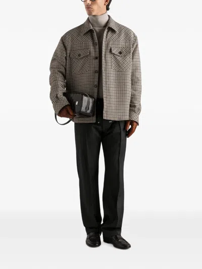 Dolce & Gabbana Brown Wool Oves Aries Full-length Jacket In Neutral