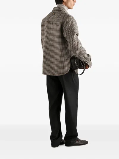 Dolce & Gabbana Brown Wool Oves Aries Full-length Jacket In Neutral