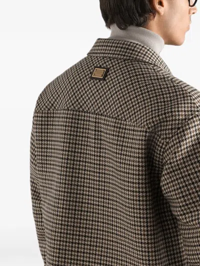 Dolce & Gabbana Brown Wool Oves Aries Full-length Jacket In Neutral