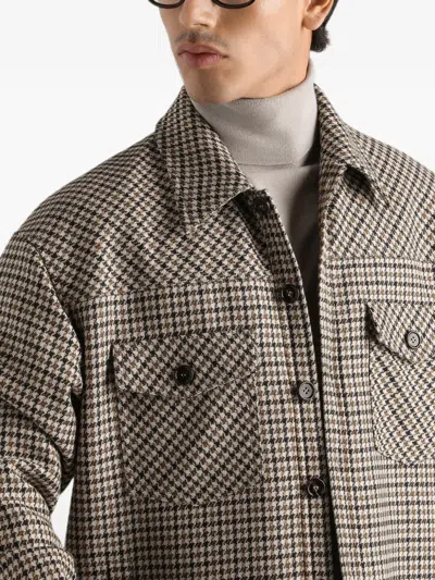 Dolce & Gabbana Brown Wool Oves Aries Full-length Jacket In Neutral