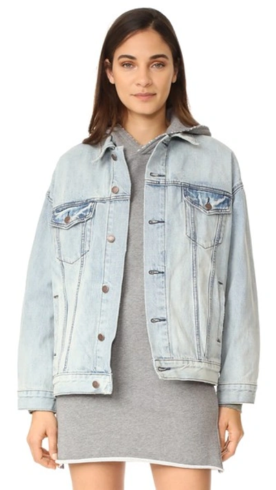 Shop Free People Denim Trucker Jacket In 25 Years Wash
