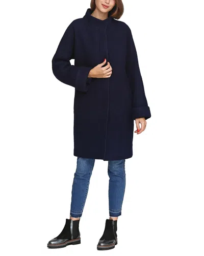 Florens Wool-blend Coat In Blue