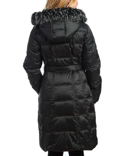 Kensie Long Down Jacket In Black