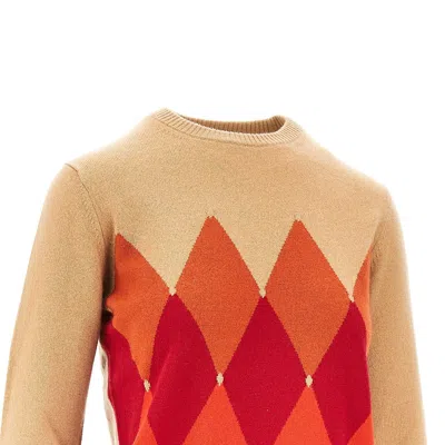 Ballantyne Argyle-pattern Cashmere Sweater In Beige