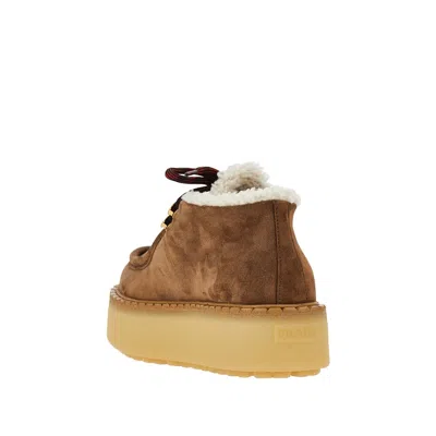 Prada Suede Chukka Boots With Shearling Lining In Multi