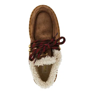 Prada Suede Chukka Boots With Shearling Lining In Multi