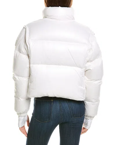 Sam . Zip-off Sleeve Cropped Down Puffer Coat In White