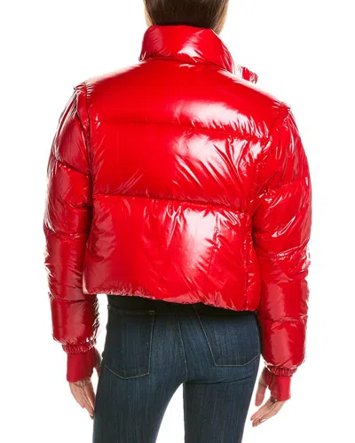 Sam . Zip-off Sleeve Cropped Down Puffer Coat In Red