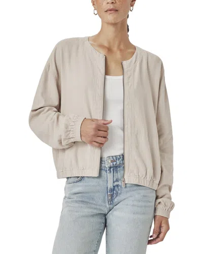 Splendid Clea Linen-blend Bomber Jacket In Neutral