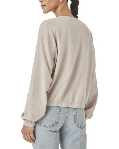 Splendid Clea Linen-blend Bomber Jacket In Neutral