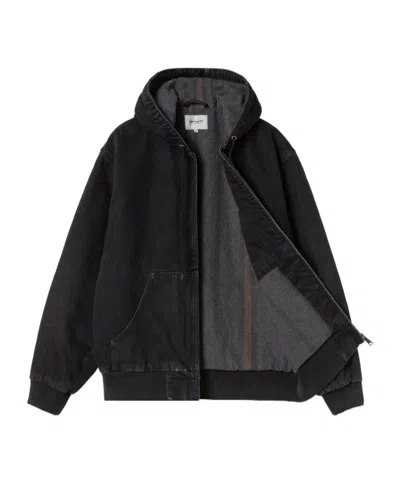 Carhartt Work In Progress Active Canvas Hooded Jacket In Black