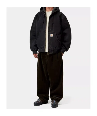 Carhartt Work In Progress Active Canvas Hooded Jacket In Black