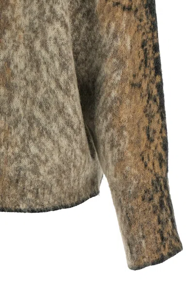 Nude Alpaca Wool Oversized Abstract Pattern Sweater In Brown