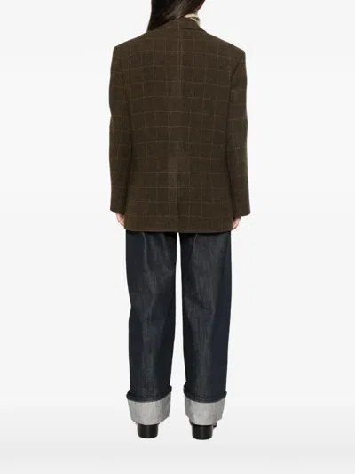 Rohe Oversized Check Blazer In Brown