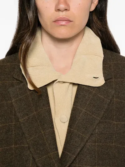 Rohe Oversized Check Blazer In Brown