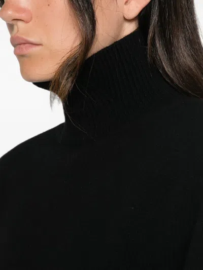 Rohe Statement-shoulder Turtleneck Sweater In Black