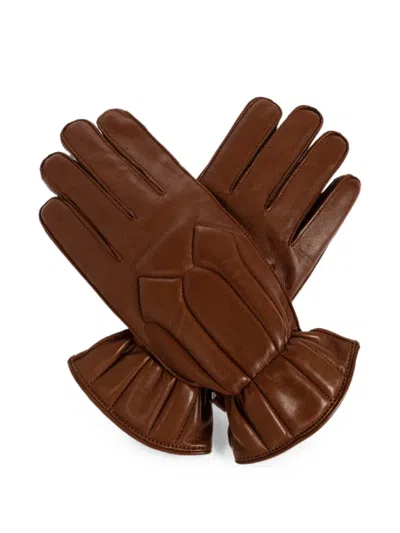 Dsquared2 Quilted Leather Gloves In Brown